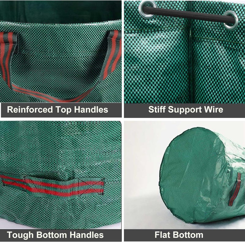 MTRSOCHO 72 Gallon Garden Waste Bag, Reusable Leaf Bag Yard Waste Bag 3 Pack Lawn Yard Bag with Reinforced Handles for Loading Garden Leaves and Trash - Image 5